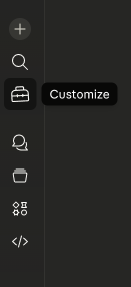 The Customize icon in the Claude sidebar
