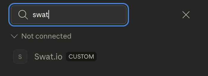 Adding the Swat.io MCP server URL