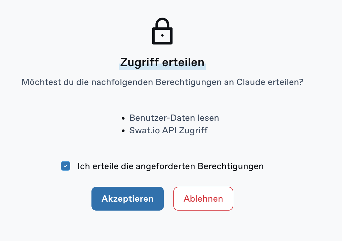 Swat.io OAuth authorization screen